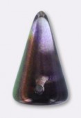 12x18mm Czech Glass Spikes Beads Magic Orchid Iris x6