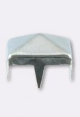 6mm Silver Plated Square Conic Studs x12