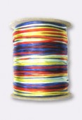 3mm USA Rattail Satin Cord Bright Colors Multi x3m
