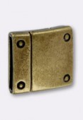 15x3mm Antiqued Brass Plated Regaliz Magnetic Clasp For Braided Leather x1