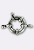 14mm Antiqued Silver Plated Spring Ring Clasp With Removable Ring x1
