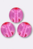 6 mm Czech Pressed Glass Round Beads Pink x24