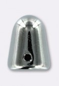 7x10mm Czech Glass Beads Gumdrop Silver Gold x6