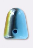 7x10mm Czech Glass Beads Gumdrop Turquoise Vitrail x6