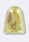 7x10mm Czech Glass Beads Gumdrop Honey Drizzle x6