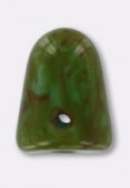 7x10mm Czech Glass Beads Gumdrop Turquoise Picasso x6