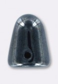 7x10mm Czech Glass Beads Gumdrop Gunmetal x6