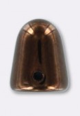7x10mm Czech Glass Beads Gumdrop Antiqued Bronze x6