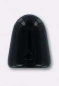 7x10mm Czech Glass Beads Gumdrop Black x6