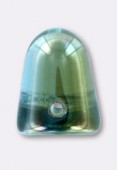 7x10mm Czech Glass Beads Gumdrop Aqua Celsian x6