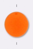 10mm Bright Neon Czech Smooth Round Glass Beads Orange x6