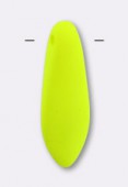 5x16mm Bright Neon Czech Glass Dagger Beads Yellow x6