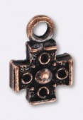 16x11mm Antiqued copper Plated Cross Charms x1