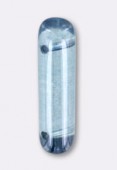 7x25mm Czech Glass Spacer Beads W / 2 Holes Lumi Blue x2