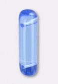 7x25mm Czech Glass Spacer Beads W / 2 Holes Light Sapphire x2