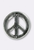 16mm Silver Plated Peace Spacer Bead x1