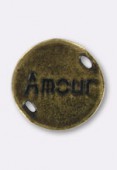 16mm Antiqued Brass Plated Amour Spacer Bead x1