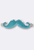 45x13mm Alloy Enamel Pendant Charms Turquoise Mustache x1