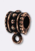 20x6mm Antiqued Copper Plated Wide Bail To Attach Charm Bead - European Style Large Hole x2