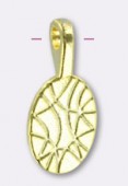 10x23mm Gold Plated Glue-On Oval Pendant Bail x1