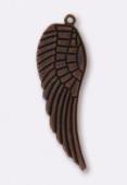 50x15mm Antiqued Copper Plated Wing Pendant Charms x1