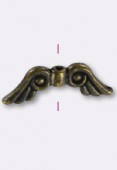 21x7mm Antiqued Brass Plated Wing Charms x2