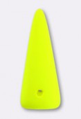 7x17mm Czech Glass Spikes Beads Bright Neon Yellow x6