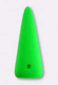7x17mm Czech Glass Spikes Beads Bright Neon Green x6