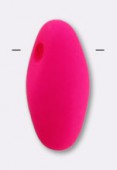 3x6,5mm Czech Rice Doplet Glass Beads Bright Neon Pink x20g