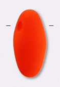 3x6,5mm Czech Rice Doplet Glass Beads Bright Neon Orange x20g