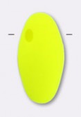 3x6,5mm Czech Rice Doplet Glass Beads Bright Neon Yellow x20g