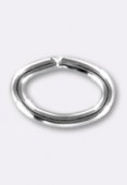 .925 Sterling Silver Oval Open Jump Rings 3.6x4mm x2