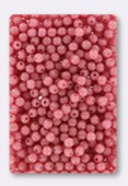 3mm Czech Glass Round Druk Beads Opaque Pink x100