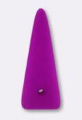 7x17mm Czech Glass Spikes Beads Dark Neon Vivacious Purple x6