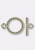 14K Gold Filled Twisted Toggle Clasp W/ Ring 11mm x1