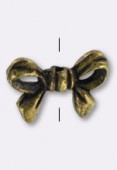 10x9mm Antiqued Brass Plated Bow Tie Beads x2