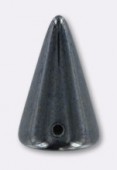 12x18mm Czech Glass Spikes Beads Gunmetal x6
