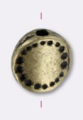 7.5mm Antiqued Brass Plated Coin Beads x2