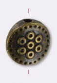 9mm Antiqued Brass Plated Coin Beads x2