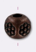 4mm Antiqued Copper Plated Cube Beads x6