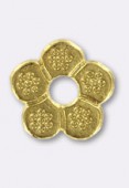 12x12mm Gold Plated Flower Spacer Beads x2
