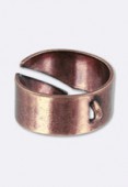 8mm Antiqued Copper Plated Adjustable Ring Base Blanks 1 Loop x1