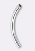 .925 Sterling Silver Curved Tube 38x3mm x1