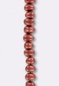 6x8mm Czech Glass Potato Shaped Pearl Beads Aluminium Orange x6