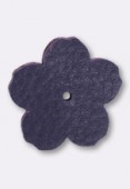 25mm TierraCast Leather Flower Embellishment Purple x1