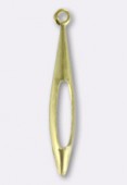26x4mm Gold Plated Navette Pendant x2