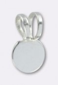 .925 Sterling Silver Glue-On Earring Bails W / 2 Rings 6mm x1