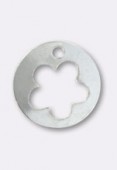 .925 Sterling Silver Open Work Flower Charms Pendant 10mm x1