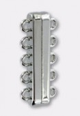 15x3 mm Antiqued Silver Plated Magnetic Clasp For Flat Leather x1