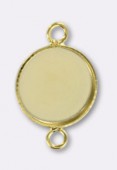 12mm Gold Plated Round Bezel For Cabochon W / 2 Rings x2